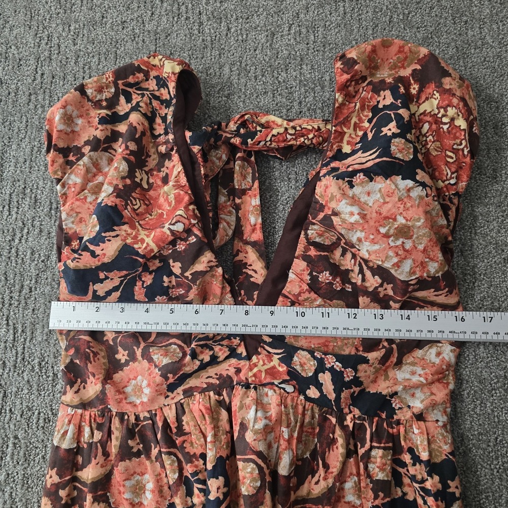 Anthropologie Floral Tiered Midi Dress Womens 4 Cottagecore Boho Cotton NWT - Picture 5 of 7